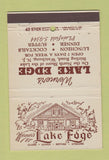 Matchbook Cover - Lake Edge Watchung NJ restaurant 40 Stick