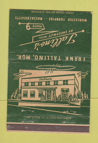Matchbook Cover - Tallino's Worcester MA restaurant WEAR 40 Strike