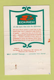 Matchbook Cover - Eckrich Meats Sausage Chicago Freemont OH Quincy MI 40 Strike