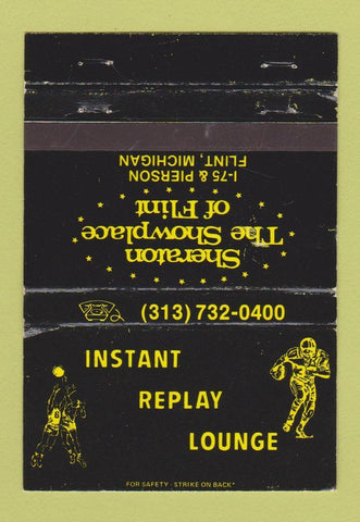 Matchbook Cover - Instant Replay Lounge Flint MI football boxing WEAR 40 Strike