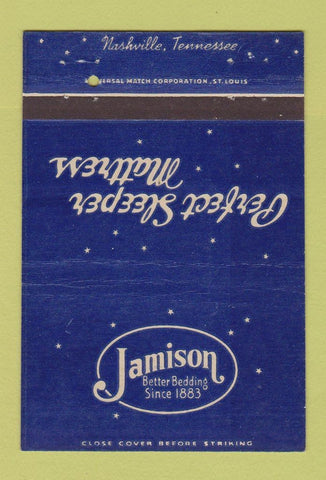 Matchbook Cover - Jamison Bedding Mattresses Nashville TN 40 Strike