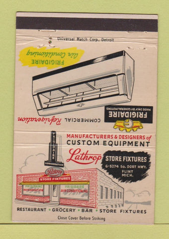 Matchbook Cover - Lathrop Store Fixtures Frigidaire Flint MI 40 Strike