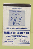Matchbook Cover - Harley Mitcham Textile Machine Parts Gastonia NC 40 Strike