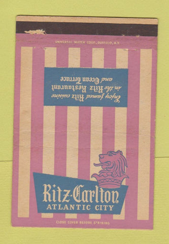 Matchbook Cover - Ritz Carlton Hotel Atlantic City NJ WEAR 40 Strike