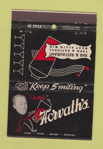 Matchbook Cover - Horvath's Restaurant West Allis WI 40 Strike