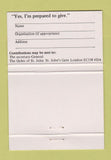 Matchbook Cover - St John Ophthalmic Hospital UK England London 40 Strike