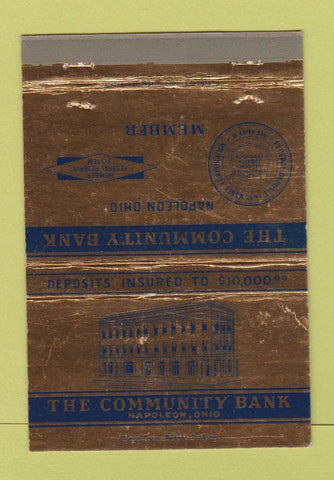 Matchbook Cover - Community Bank Napoleon OH 40 Strike