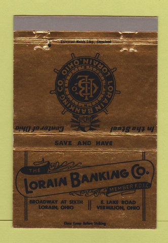 Matchbook Cover - Lorain Baking OH Vermilion  40 Strike