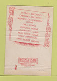 Matchbook Cover - Lorain Baking OH Vermilion  40 Strike