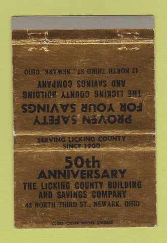 Matchbook Cover - Licking County Building Savings Newark OH WEAR 40 Strike