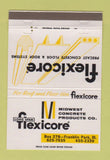 Matchbook Cover - Flexicore Midwest Concrete Franklin Park IL 40 Strike