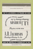 Matchbook Cover - AD Jacobson Plumbing Heating Kansas City MO 40 Strike