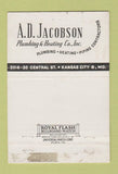 Matchbook Cover - AD Jacobson Plumbing Heating Kansas City MO 40 Strike
