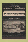 Matchbook Cover - General Installation St Louis MO heating cooling 40 Strike