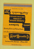 Matchbook Cover - Knight Mercantile Cartersville GA WEAR 40 Strike