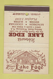 Matchbook Cover - Werner's Lake Edge Watchung NJ restaurant 40 Stick