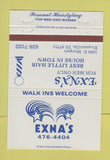 Matchbook Cover - Exna's Hair Salon Evansville IN 40 Strike