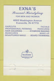 Matchbook Cover - Exna's Hair Salon Evansville IN 40 Strike