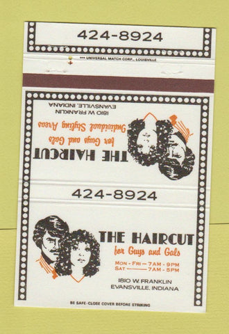 Matchbook Cover - The Haircut Salon Evansville IN 40 Strike