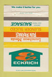Matchbook Cover - Eckrich Meats Sausage Chicago IL Fremont OH 40 Strike