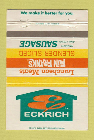 Matchbook Cover - Eckrich Meats Sausage Chicago IL Fremont OH 40 Strike