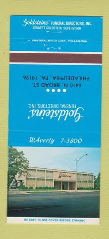 Matchbook Cover - Goldstein's Funeral Home Philadelphia PA 30 Strike