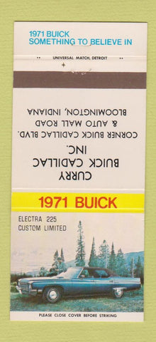 Matchbook Cover - 1971 Buick Cadillac Electra Bloomington IN 30 Strike