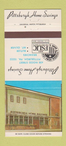 Matchbook Cover - Pittsburgh Home Savings Bank PA 30 Strike