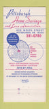 Matchbook Cover - Pittsburgh Home Savings Bank PA 30 Strike