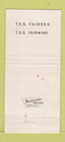 Matchbook Cover - Sitmar Cruises WEAR 30 Strike