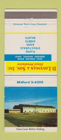 Matchbook Cover - D Loveman Steel Products Bedford Heights OH 30 Strike