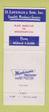 Matchbook Cover - D Loveman Steel Products Bedford Heights OH 30 Strike