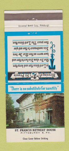 Matchbook Cover - St Francis Retreat House Pittsburgh PA 30 Strike