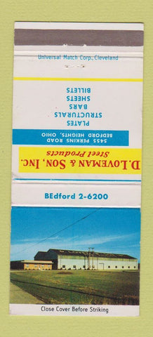 Matchbook Cover - D Loveman Steel Products Bedford Heights OH 30 Strike