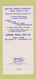 Matchbook Cover - Clifford Metal Sales Providence RI #1 30 Strike