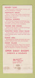 Matchbook Cover - Anheuser Busch Gardens Tampa FL 30 Strike