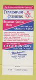 Matchbook Cover - Tennenbaum Catering New York City Little Hungary 30 Strike