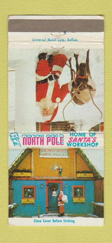 Matchbook Cover - North Pole Santa's Workshop NY 30 Strike
