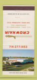 Matchbook Cover - Crownair Airline San Diego CA 30 Strike