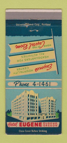 Matchbook Cover - Hotel Eugene OR 30 Strike