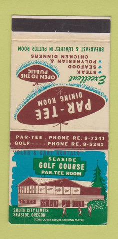 Matchbook Cover - Seaside Golf Course Par Tee Seaside OR 30 Strike
