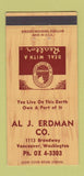 Matchbook Cover - Al Erdman Real Estate Vancouver WA 30 Strike