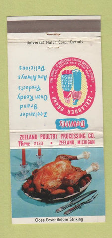 Matchbook Cover - Zeeland Poultry Processing Zeeland MI WORN 30 Strike