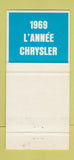 Matchbook Cover - 1969 Chrysler Canada Hardtop 30 Strike