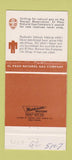 Matchbook Cover - El Paso Natural Gas TX Rainbow Bridge 30 Strike
