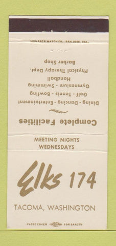 Matchbook Cover - Elks Lodge Tacoma WA 30 Strike