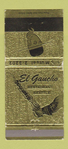 Matchbook Cover - El Gaucho Restaurant Seattle WA 30 Strike