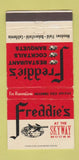 Matchbook Cover - Freddie's Restaurant Bakersfield CA WORN 30 Strike