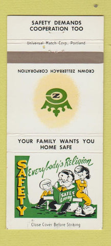 Matchbook Cover - Safety Crown Zellerbrach 30 Strike