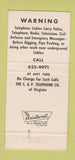 Matchbook Cover - Safety C&P Telephone VA Virginia call before digging 30 Strike